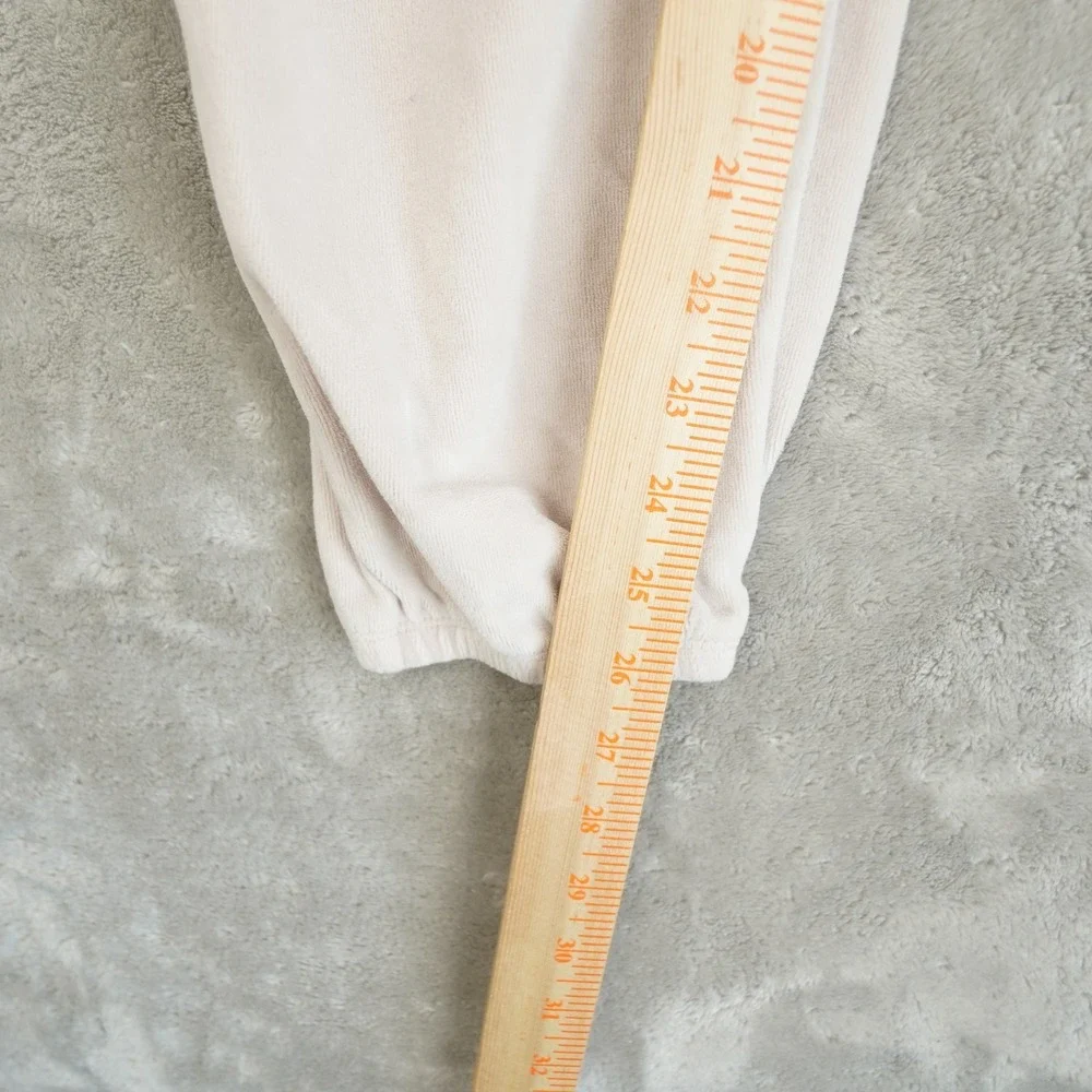 aerie Velour Jogger Pants Women's Small Beige Tapered Lounge Comfort Cozy